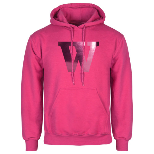  Womens Fuchsia Fleece Hoodie - W Foil