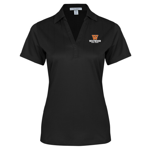  Womens Black Performance Fine Jacquard Polo - W Westwood High School Stacked