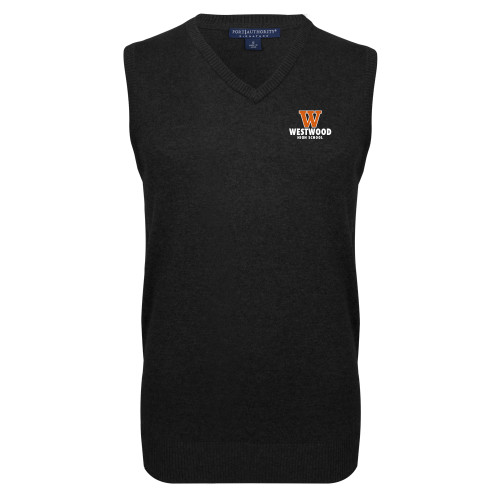 Black VNeck Sweater Vest - W Westwood High School Stacked
