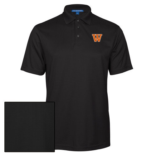  Black Performance Fine Jacquard Polo - W