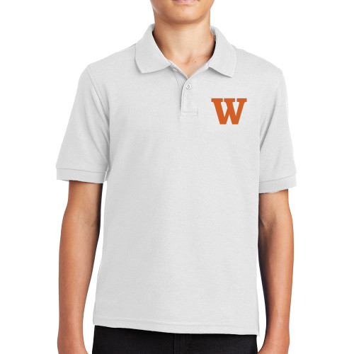  Youth White Silk Touch Polo - W