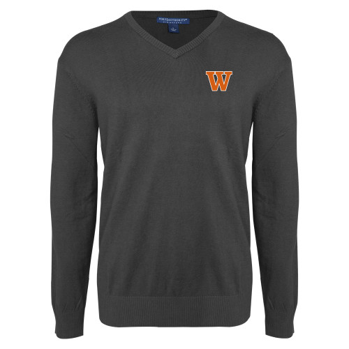  Charcoal Heather VNeck Sweater - W