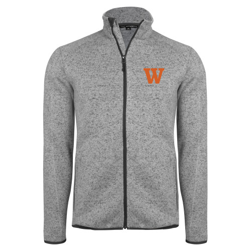 Grey Heather Sweater Fleece Jacket - W