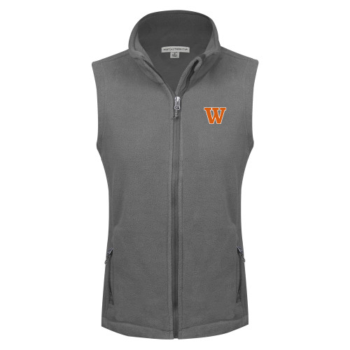  Womens Charcoal Fleece Full Zip Vest - W