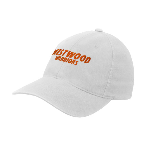  White Flexfit Structured Low Profile Hat - Westwood Warriors