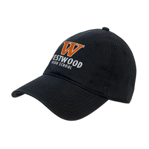  Black Unstructured Adjustable Low Profile Hat - W Westwood High School Stacked