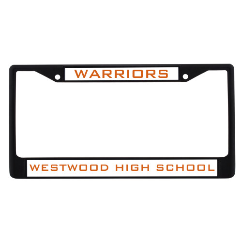  Metal License Plate Frame in Black - Warriors