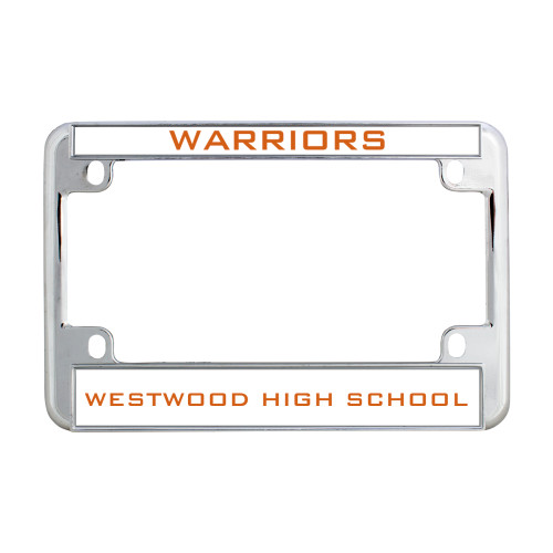  Metal Motorcycle License Plate Frame in Chrome - Warriors