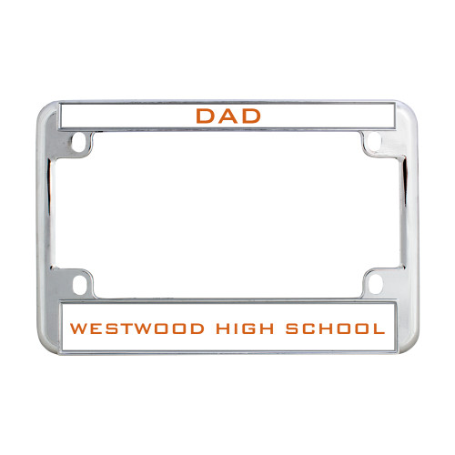  Metal Motorcycle License Plate Frame in Chrome - Dad