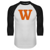Thumbnail image for  White/Black Raglan Baseball T Shirt