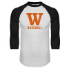 Thumbnail image for  White/Black Raglan Baseball T Shirt