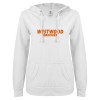 Thumbnail image for  ENZA Womens White V Notch Raw Edge Fleece Hoodie