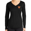 Thumbnail image for  Womens Black Performance Long Sleeve V Neck Shirt