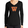 Thumbnail image for  Womens Black Performance Long Sleeve V Neck Shirt