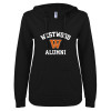 Thumbnail image for  ENZA Womens Black V Notch Raw Edge Fleece Hoodie