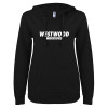 Thumbnail image for  ENZA Womens Black V Notch Raw Edge Fleece Hoodie