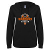 Thumbnail image for  ENZA Womens Black V Notch Raw Edge Fleece Hoodie