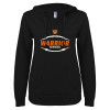 Thumbnail image for  ENZA Womens Black V Notch Raw Edge Fleece Hoodie