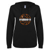 Thumbnail image for  ENZA Womens Black V Notch Raw Edge Fleece Hoodie