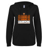 Thumbnail image for  ENZA Womens Black V Notch Raw Edge Fleece Hoodie