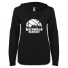 Thumbnail image for  ENZA Womens Black V Notch Raw Edge Fleece Hoodie