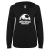 Thumbnail image for  ENZA Womens Black V Notch Raw Edge Fleece Hoodie