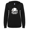 Thumbnail image for  ENZA Womens Black V Notch Raw Edge Fleece Hoodie