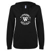 Thumbnail image for  ENZA Womens Black V Notch Raw Edge Fleece Hoodie