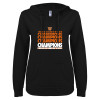 Thumbnail image for  ENZA Womens Black V Notch Raw Edge Fleece Hoodie
