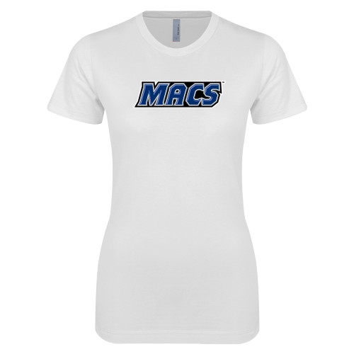 Next Level Womens White Boyfriend Tee - Macs
