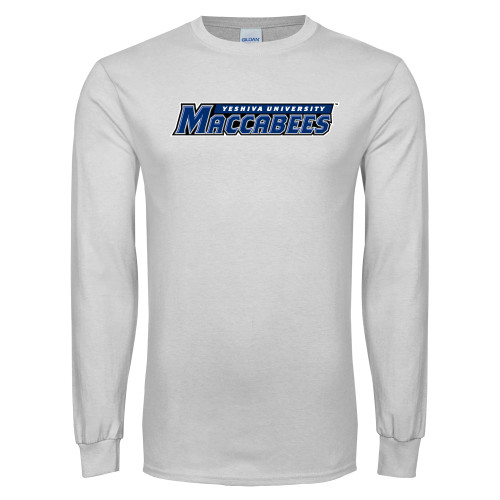  White Long Sleeve T Shirt - Yeshiva University Maccabees