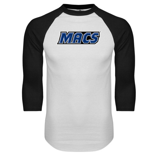  White/Black Raglan Baseball T Shirt - Macs