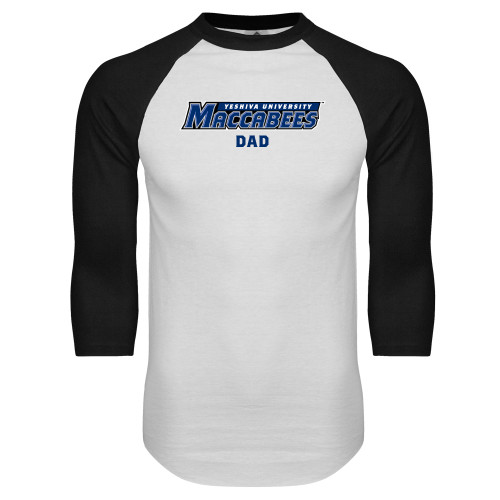  White/Black Raglan Baseball T Shirt - Dad