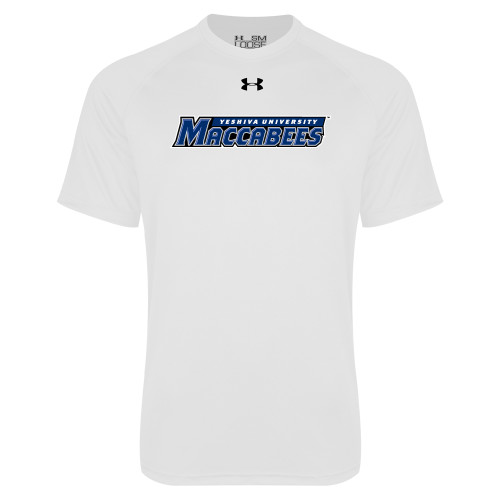  Under Armour White Tech Tee - Yeshiva University Maccabees
