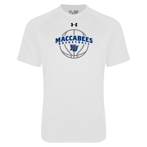  Under Armour White Tech Tee - Maccabees Basketball Arched