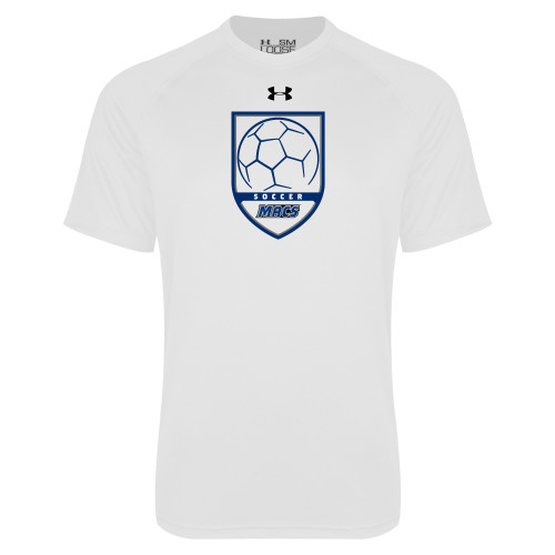  Under Armour White Tech Tee - Maccabees Soccer Shield