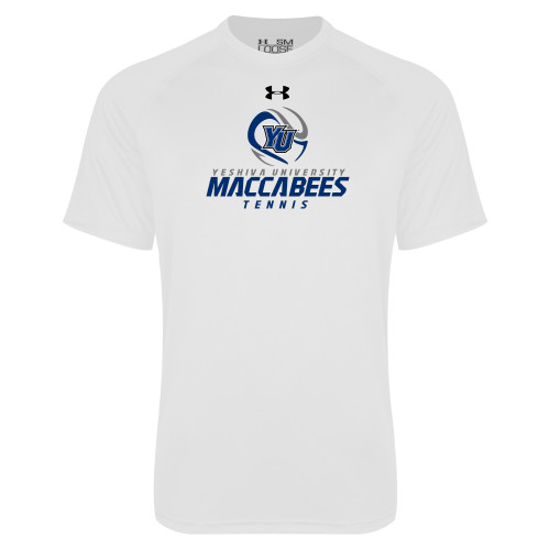  Under Armour White Tech Tee - Maccabees Tennis Stacked