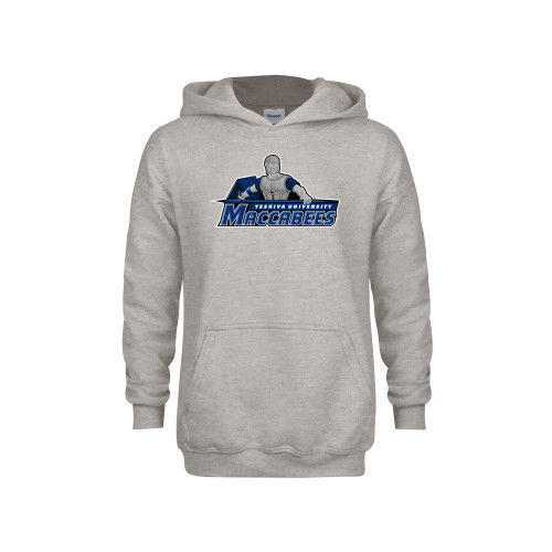  Youth Grey Fleece Hood - Primary Logo