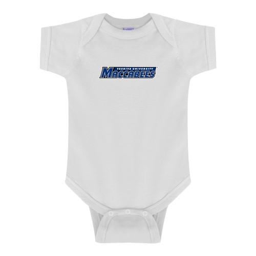  White Infant Onesie - Yeshiva University Maccabees