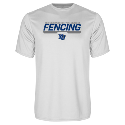  White Performance Tee - Maccabees Fencing Bar