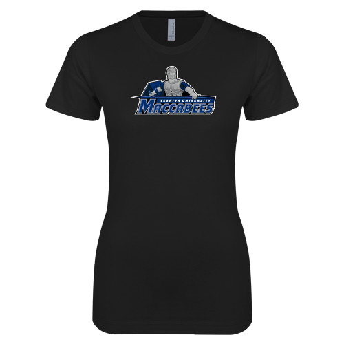  Next Level Womens Black Boyfriend Tee - Primary Logo