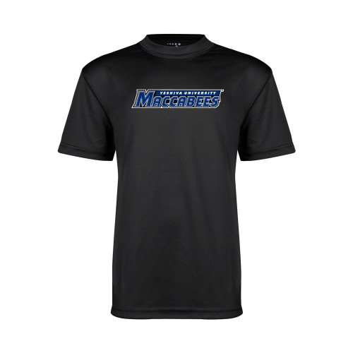  Youth Performance Black Tee - Yeshiva University Maccabees