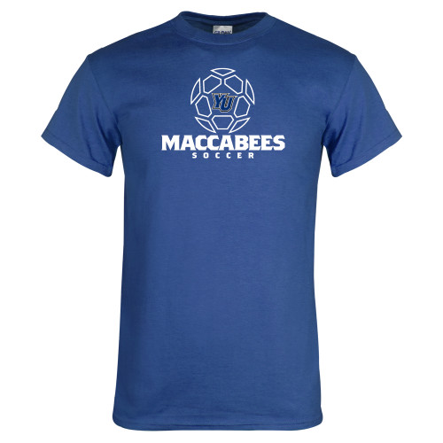  Royal T Shirt - Maccabees Soccer Lined Ball