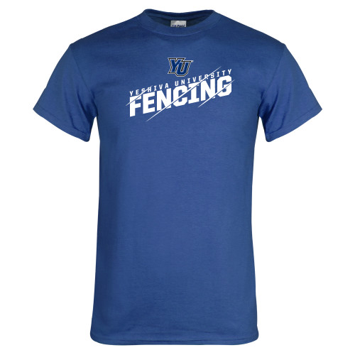  Royal T Shirt - Yeshiva University Fencing Slashed