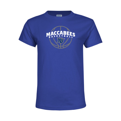  Youth Royal T Shirt - Maccabees Basketball Arched
