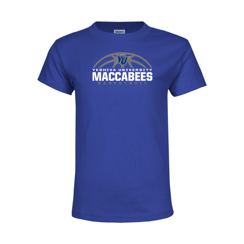  Youth Royal T Shirt - Maccabees Basketball Half Ball