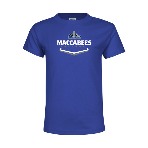  Youth Royal T Shirt - Maccabees Baseball Plate