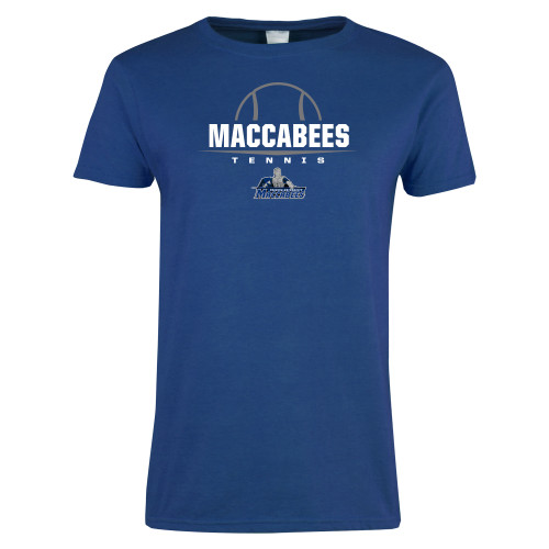  Womens Royal Short Sleeve Tee - Maccabees Tennis Half Ball