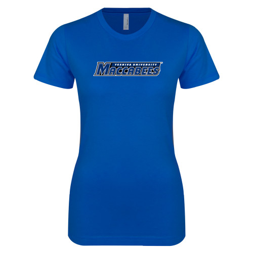  Next Level Womens Royal Boyfriend Tee - Yeshiva University Maccabees