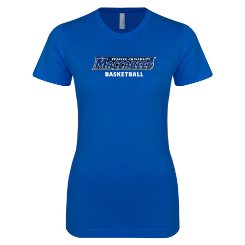  Next Level Womens Royal Boyfriend Tee - Basketball